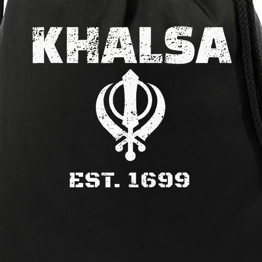 Punjabi Sikh Khanda Khalsa Established 1699 Drawstring Bag