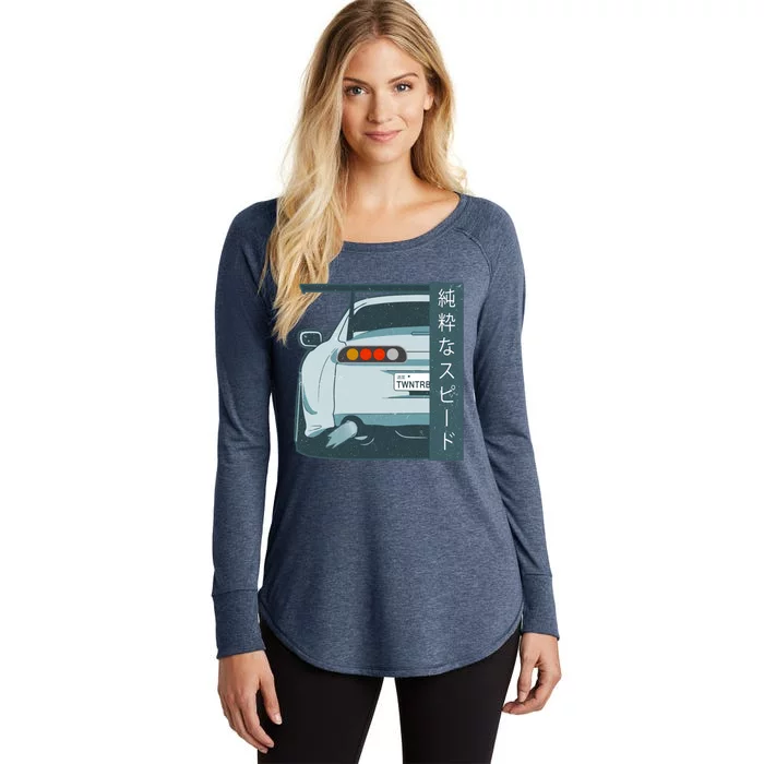 Pure Speed Kanji Jdm Street Race Distressed Gift Women's Perfect Tri Tunic Long Sleeve Shirt