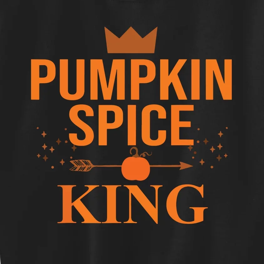 Pumpkin Spice King Coffee Lover Halloween & Thanksgiving Kids Sweatshirt