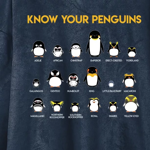 Penguin Species Know Your Penguins Gift Hooded Wearable Blanket