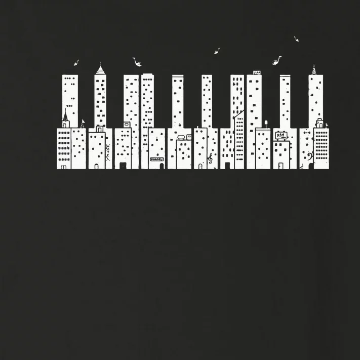 Piano Skyline Keyboard Music Toddler Long Sleeve Shirt