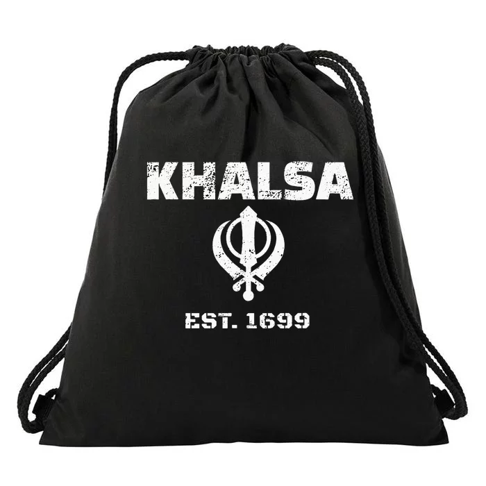 Punjabi Sikh Khanda Khalsa Established 1699 Drawstring Bag