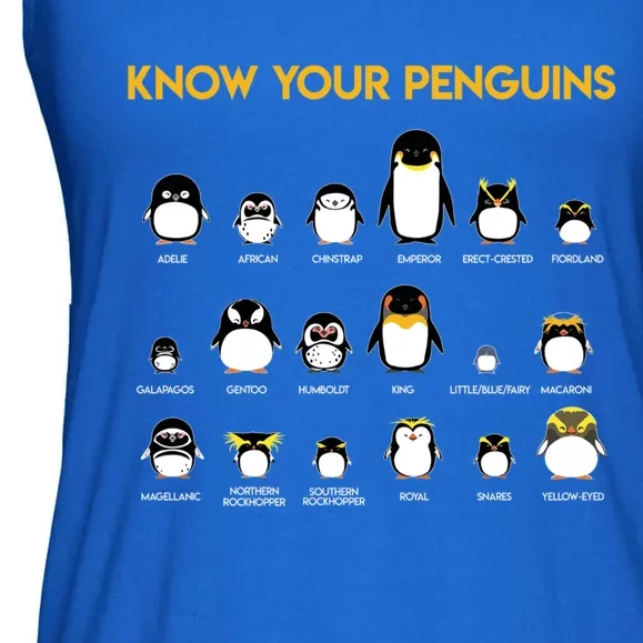 Penguin Species Know Your Penguins Gift Funny Gift Ladies Essential Flowy Tank