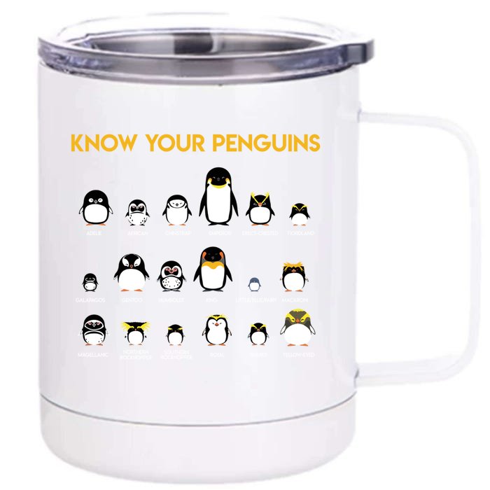 Penguin Species Know Your Penguins Gift Funny Gift Front & Back 12oz Stainless Steel Tumbler Cup