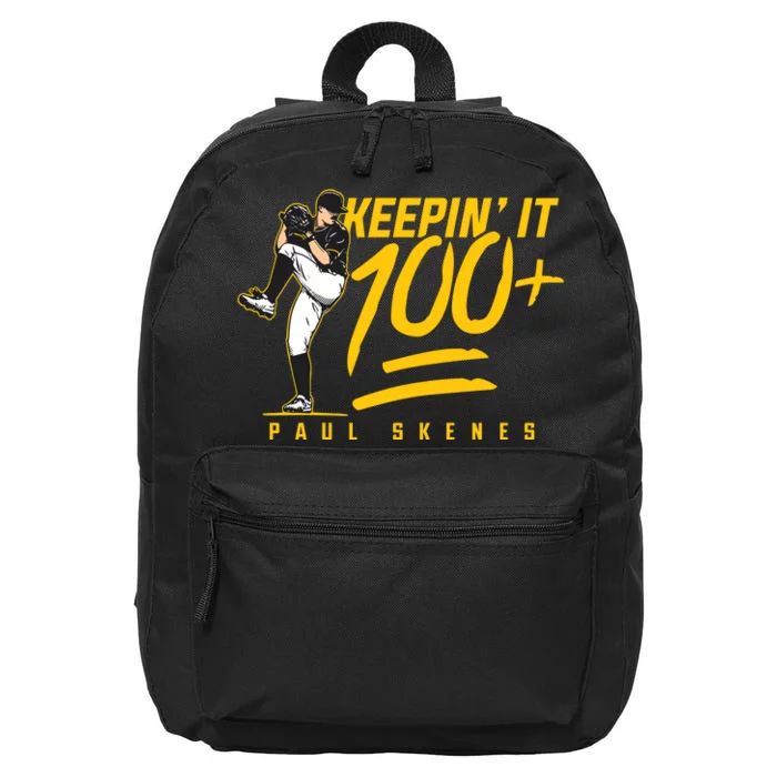 Paul Skenes Keepin It 100 Pittsburgh Baseball 16 in Basic Backpack