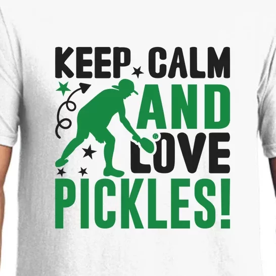 Pickleball Sport Keep Calm And Love Pickles Player Gift Pajama Set