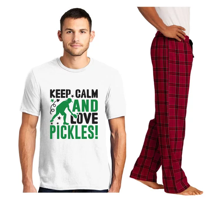 Pickleball Sport Keep Calm And Love Pickles Player Gift Pajama Set