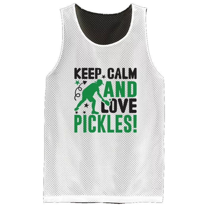 Pickleball Sport Keep Calm And Love Pickles Player Gift Mesh Reversible Basketball Jersey Tank