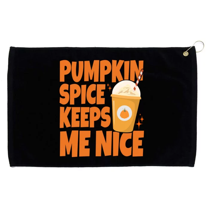 Pumpkin Spice Keeps Me Nice Coffee Lover Holiday Grommeted Golf Towel