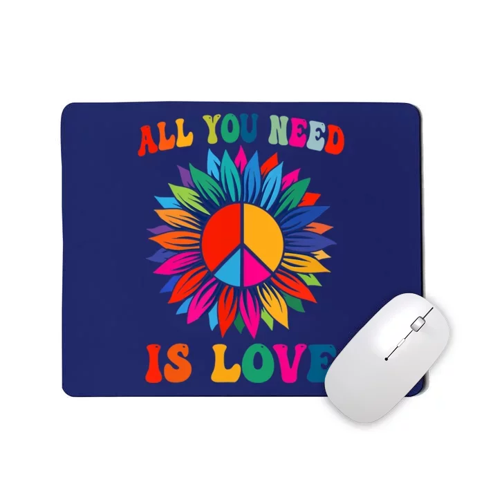 PEACE SIGN LOVE 60s 70s Tie Dye Hippie Costume Mousepad