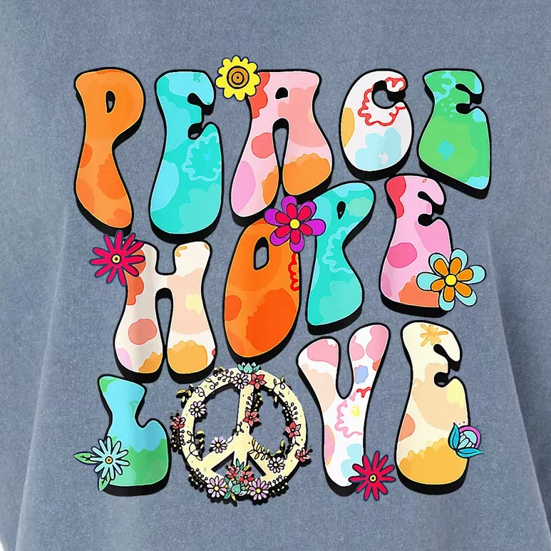 PEACE SIGN LOVE 60s 70s 80s Tie Dye Hippie Halloween Garment-Dyed Women's Muscle Tee