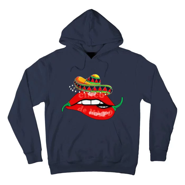 Pepper Sexy Lips Hot Mexican Sombrero Cinco De Mayo Chili Tall Hoodie