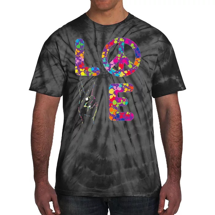 Peace Sign Love 60s 70s Tie Dye Hippie Tie-Dye T-Shirt