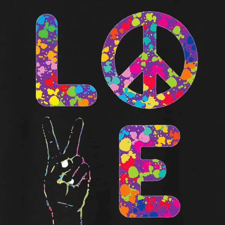 Peace Sign Love 60s 70s Tie Dye Hippie Women's Crop Top Tee