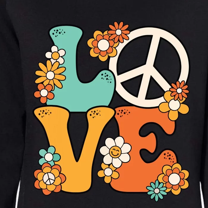 Peace Sign Love 60s 70s Costume Groovy Hippie Theme Party Womens California Wash Sweatshirt