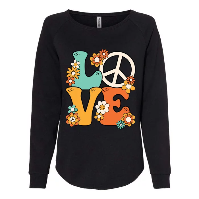 Peace Sign Love 60s 70s Costume Groovy Hippie Theme Party Womens California Wash Sweatshirt