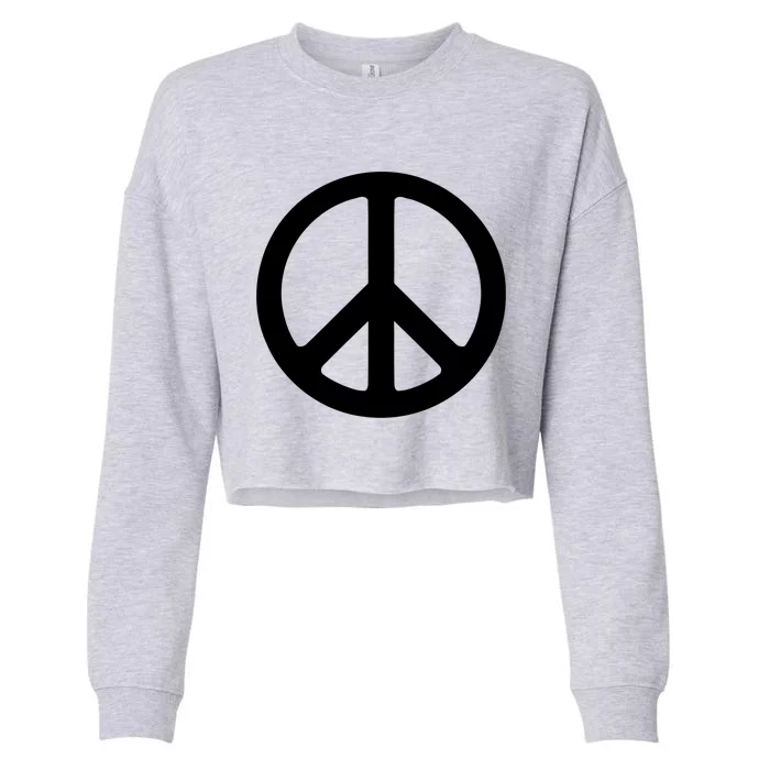 Peace Symbol Logo Gift Cropped Pullover Crew