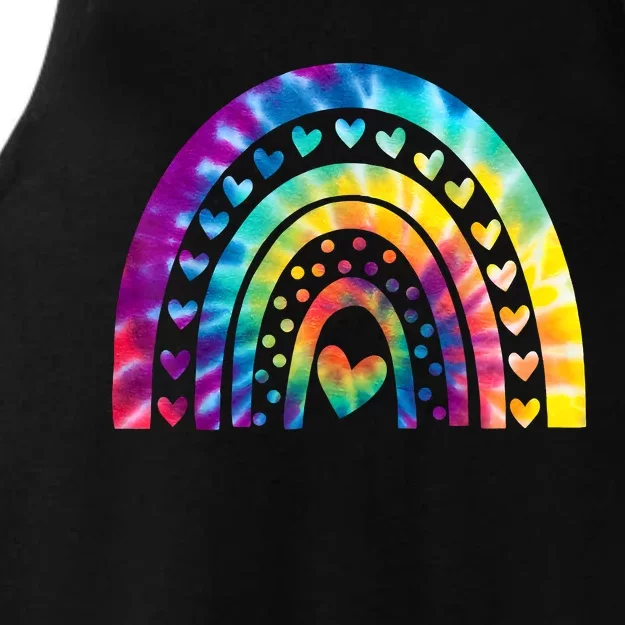 PEACE SIGN LOVE 60s 70s Tie Dye Hippie Costume Ladies Tri-Blend Wicking Tank