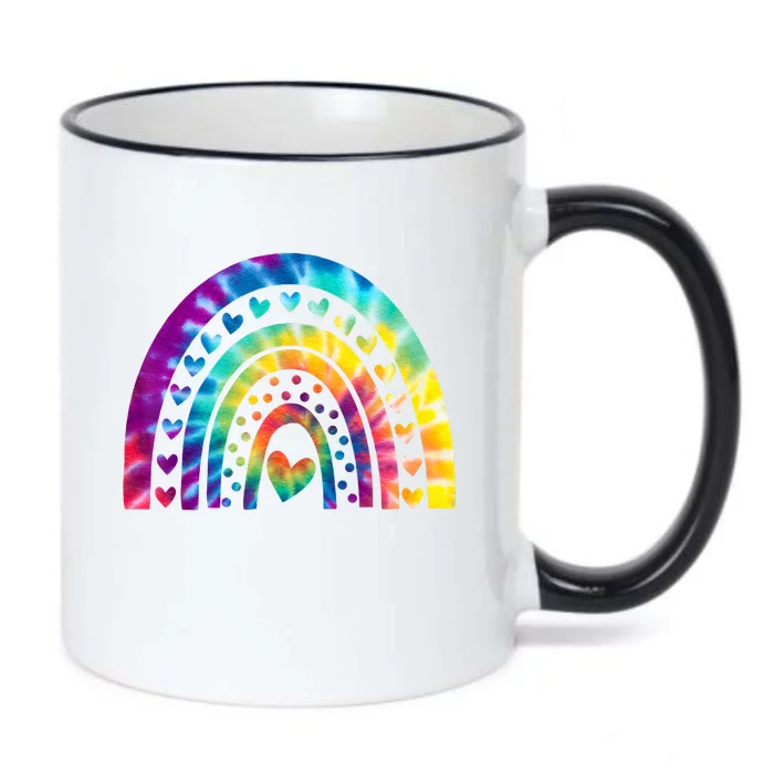 PEACE SIGN LOVE 60s 70s Tie Dye Hippie Costume Black Color Changing Mug