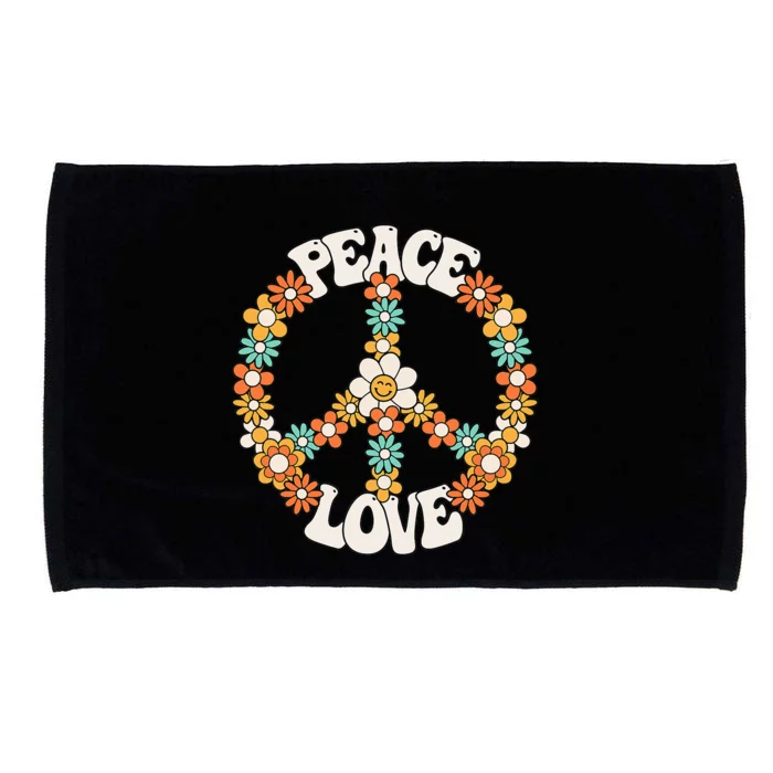 Peace Sign Love 60s 70s Costume Groovy Hippie Theme Party Microfiber Hand Towel