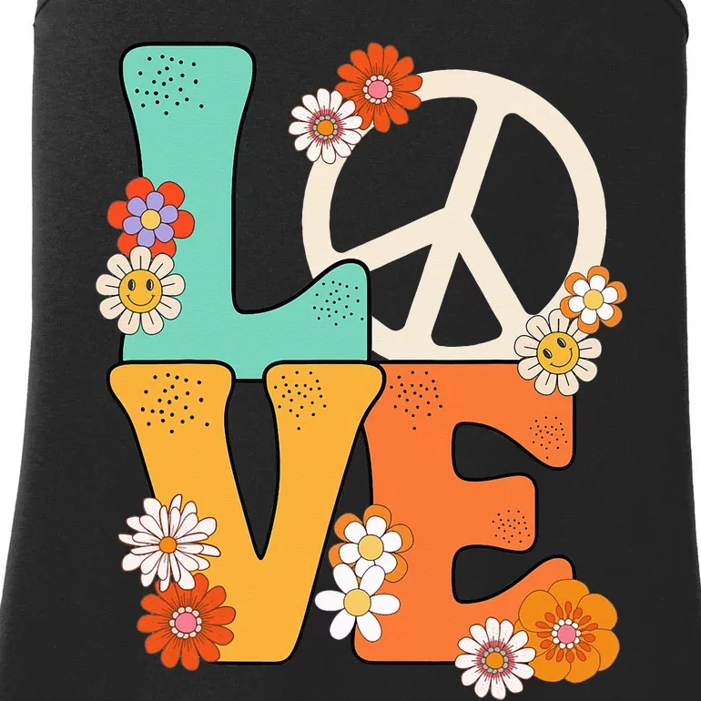 Peace Sign Love 60 s 70 s Outfits Ladies Essential Tank