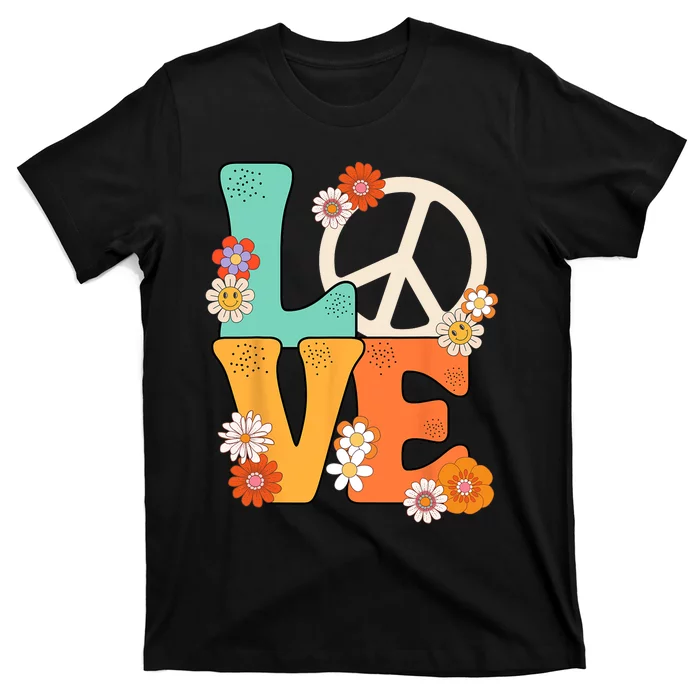 Peace Sign Love 60 S 70 S 70s Outfits For Women T-Shirt