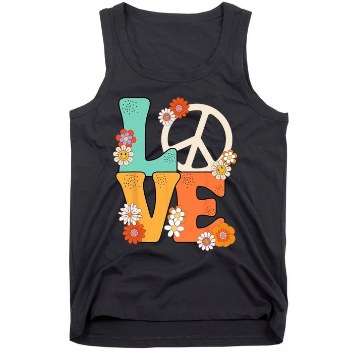 Peace Sign Love 60 S 70 S 70s Outfits For Women Tank Top