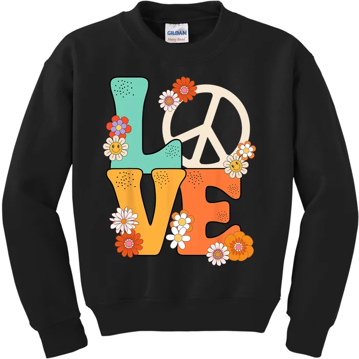 Peace Sign Love 60 S 70 S 70s Outfits For Women Kids Sweatshirt