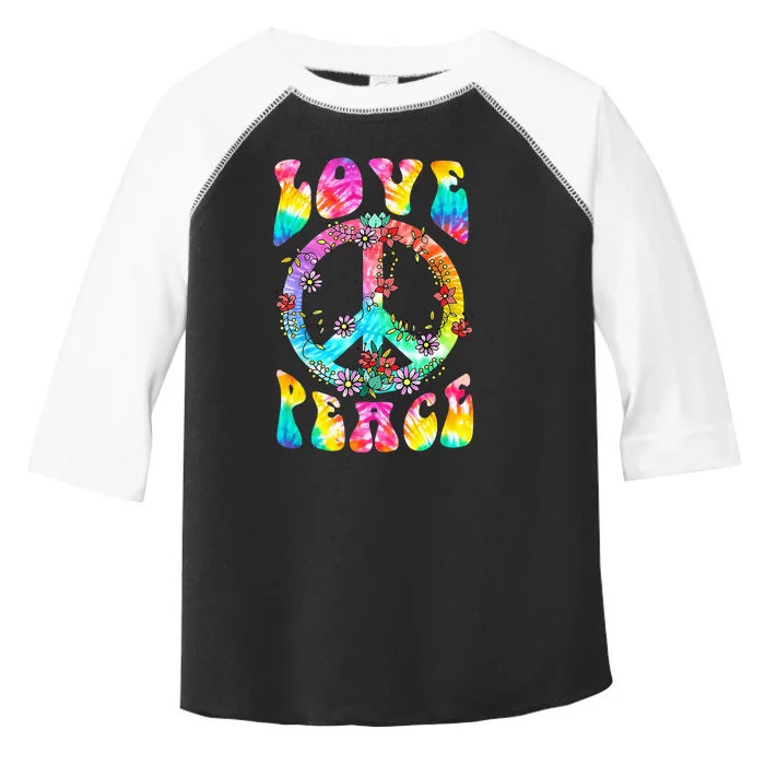 PEACE SIGN LOVE 60s 70s Tie Dye Hippie Costume Toddler Fine Jersey T-Shirt