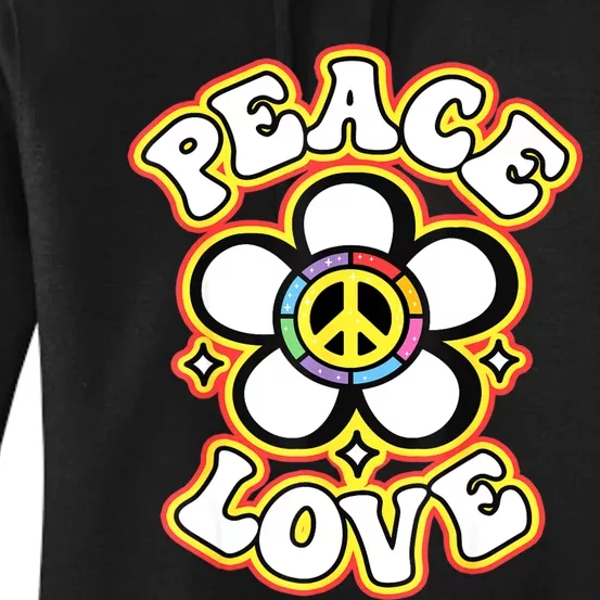 PEACE SIGN LOVE 60s 70s Tie Dye Hippie Costume Women's Pullover Hoodie