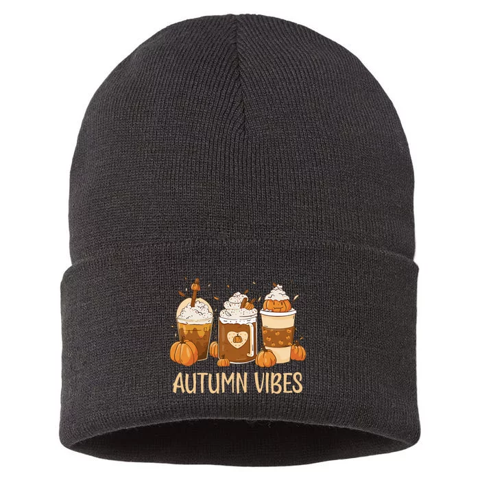 Pumpkin Spice Latte Fall Autumn Vibes Pumpkin Spice Coffee Sustainable Knit Beanie