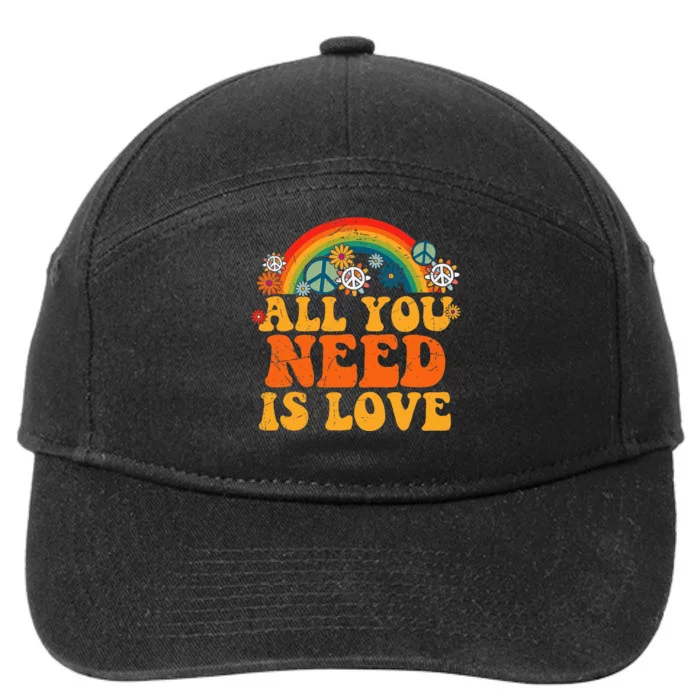 Peace Sign Love 60s 70s Tie Dye Hippie Costume Halloween 7-Panel Snapback Hat