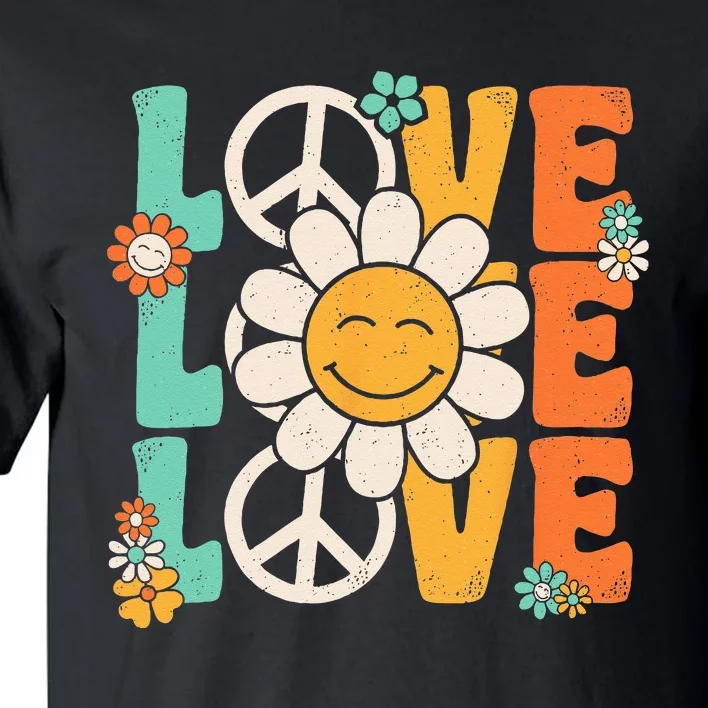 Peace Sign Love 60s 70s 80s Costume Groovy Theme Party Tall T-Shirt