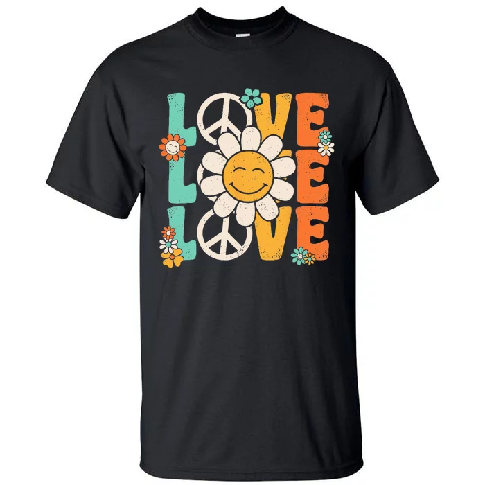 Peace Sign Love 60s 70s 80s Costume Groovy Theme Party Tall T-Shirt