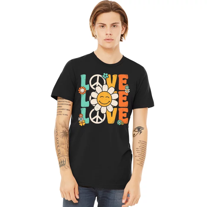 Peace Sign Love 60s 70s 80s Costume Groovy Theme Party Premium T-Shirt