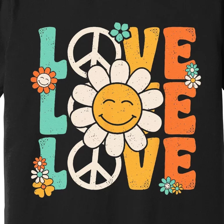 Peace Sign Love 60s 70s 80s Costume Groovy Theme Party Premium T-Shirt