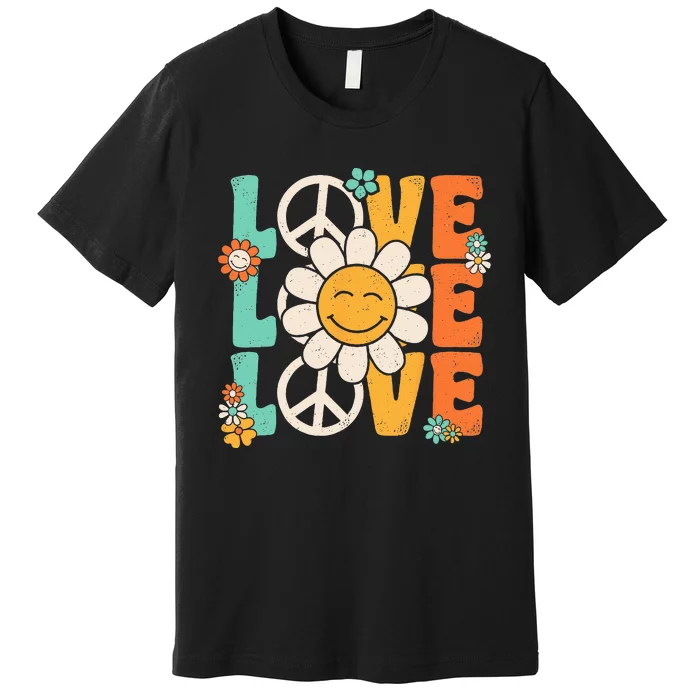 Peace Sign Love 60s 70s 80s Costume Groovy Theme Party Premium T-Shirt