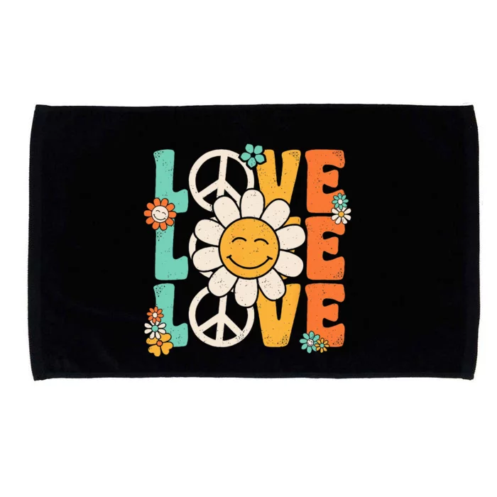 Peace Sign Love 60s 70s 80s Costume Groovy Theme Party Microfiber Hand Towel