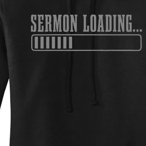 Pastor Sermon Loading Funny Preacher Bible Christian Faith Women's Pullover Hoodie