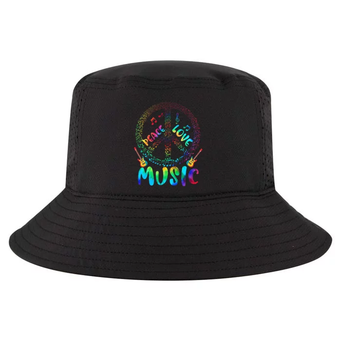 Peace Sign Love Music 60s 70s Tie Die Hippie Costume Cool Comfort Performance Bucket Hat