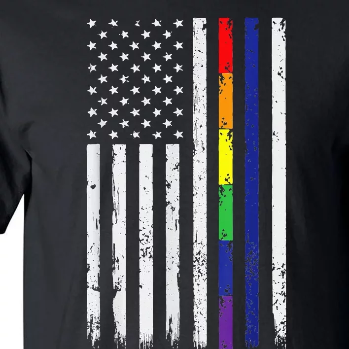 Police Support Lgbt G.A.Y Pride Thin Red Line Rainbow Flag Tall T-Shirt