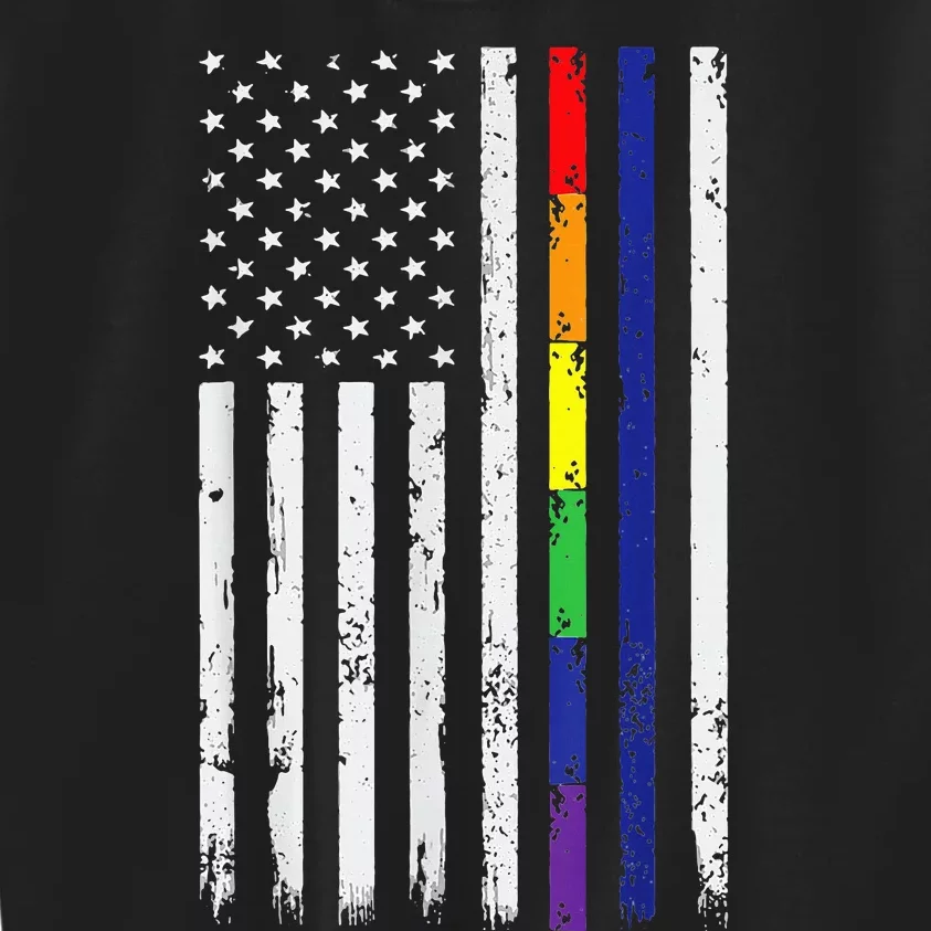 Police Support Lgbt G.A.Y Pride Thin Red Line Rainbow Flag Kids Sweatshirt