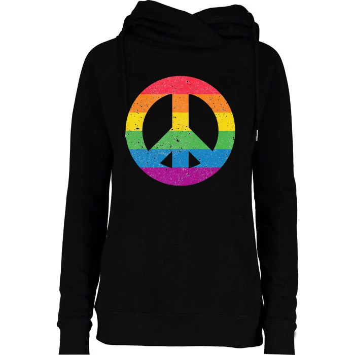 PEACE SIGN LOVE 60s 70s Tie Dye Hippie Costume Womens Funnel Neck Pullover Hood