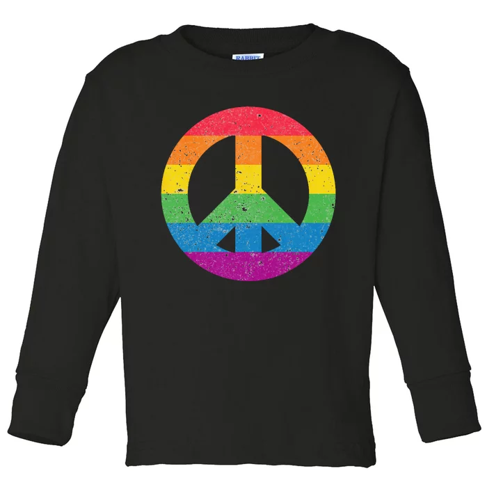 PEACE SIGN LOVE 60s 70s Tie Dye Hippie Costume Toddler Long Sleeve Shirt