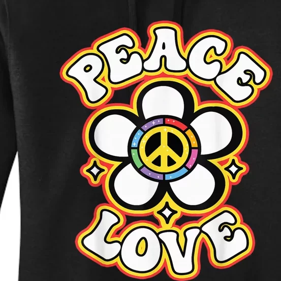 PEACE SIGN LOVE Shirt 60s 70s Tie Dye Hippie Costume Women's Pullover Hoodie