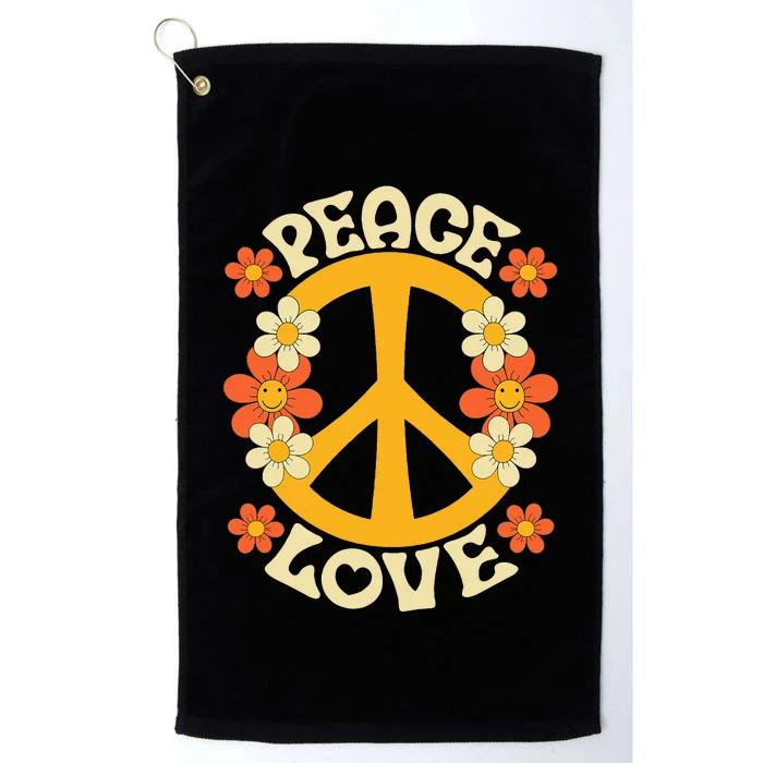 Peace Sign Love 60s 70s Costume 70 Theme Party Groovy Hippie Platinum Collection Golf Towel