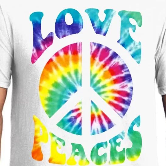 Peace Sign Love 60S 70S Tie Dye Hippie Costume Pajama Set