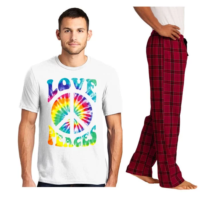 Peace Sign Love 60S 70S Tie Dye Hippie Costume Pajama Set