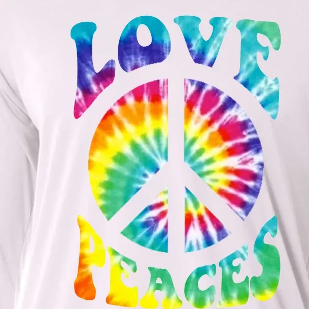 Peace Sign Love 60S 70S Tie Dye Hippie Costume Cooling Performance Long Sleeve Crew