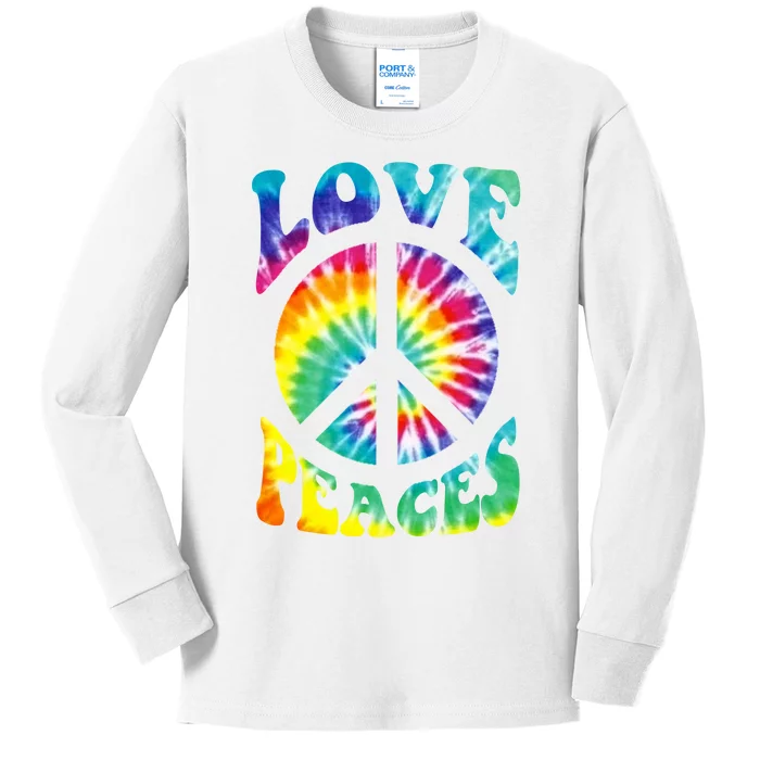 Peace Sign Love 60S 70S Tie Dye Hippie Costume Kids Long Sleeve Shirt